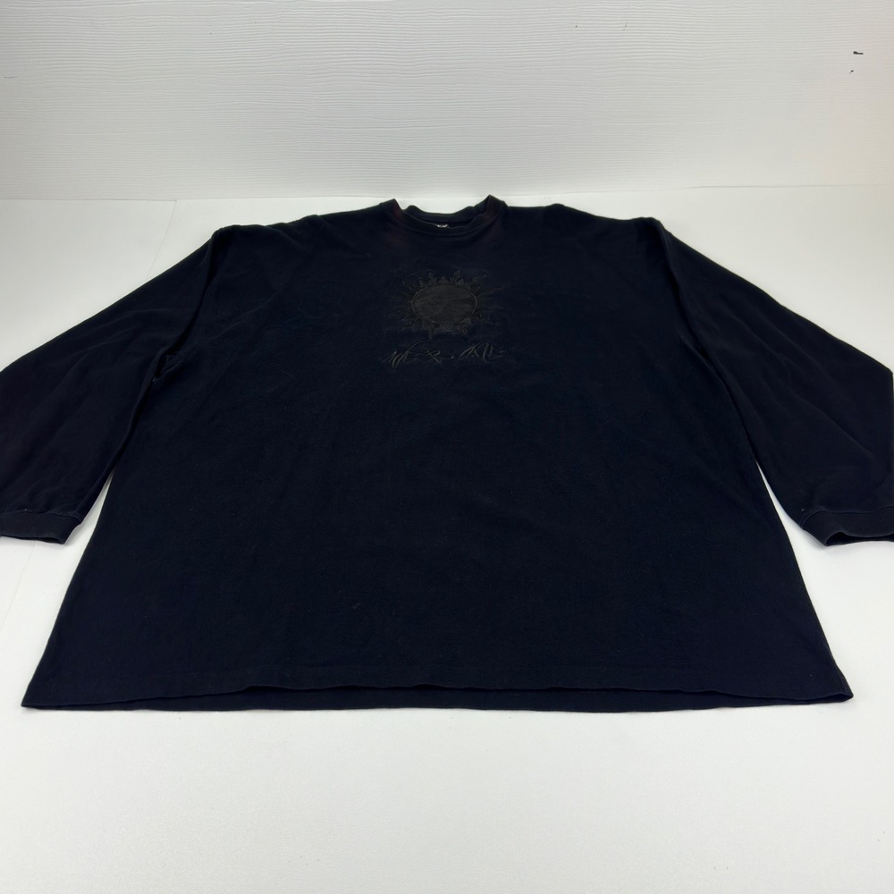 Luxe-T Luxury Sport Mens 3X Black Long Sleeve Embroidered Sun Graphic Tee Shirt